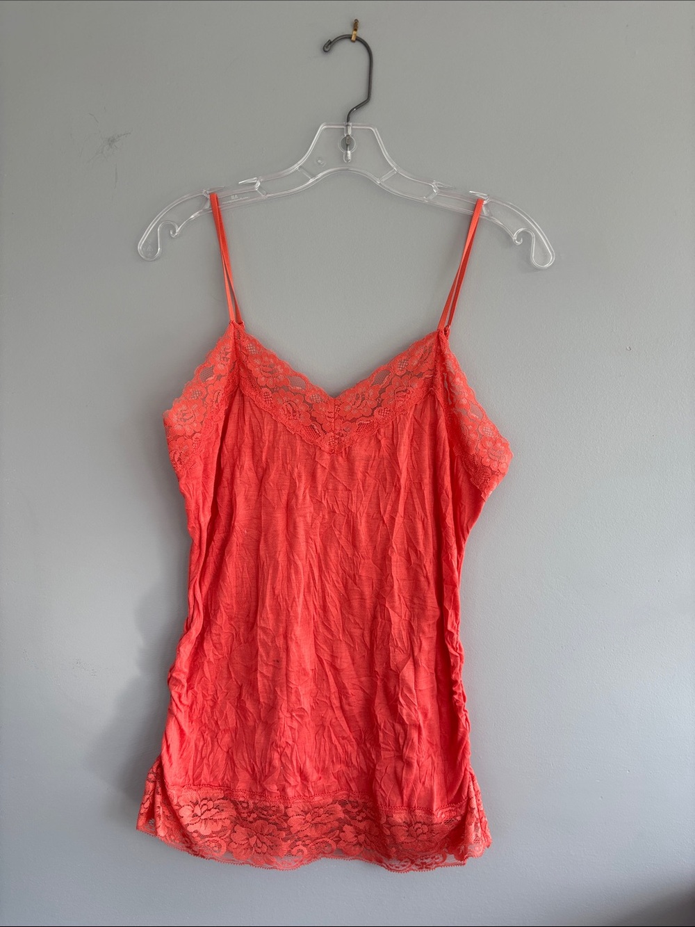 BONGO Coral Lace-Trim Spaghetti Strap Chemise